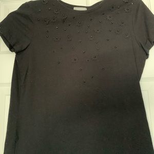 H&M black flower T-shirt